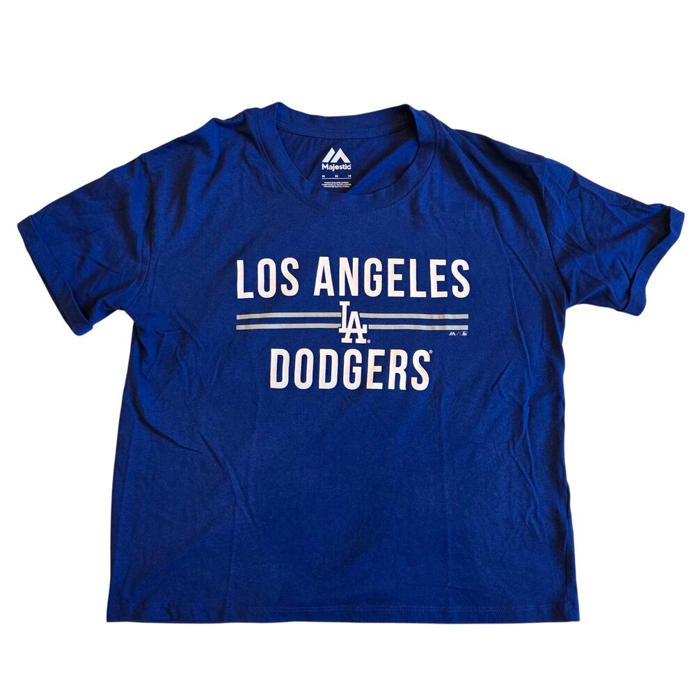 Los Angeles Dodgers Majestic Royal Blue Graphic T-Shirt‎ Women's Medium MLB